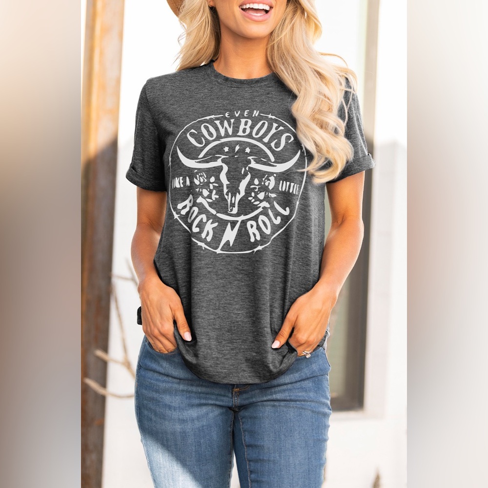 Even Cowboys Like a Little Rock and Roll Tshirt